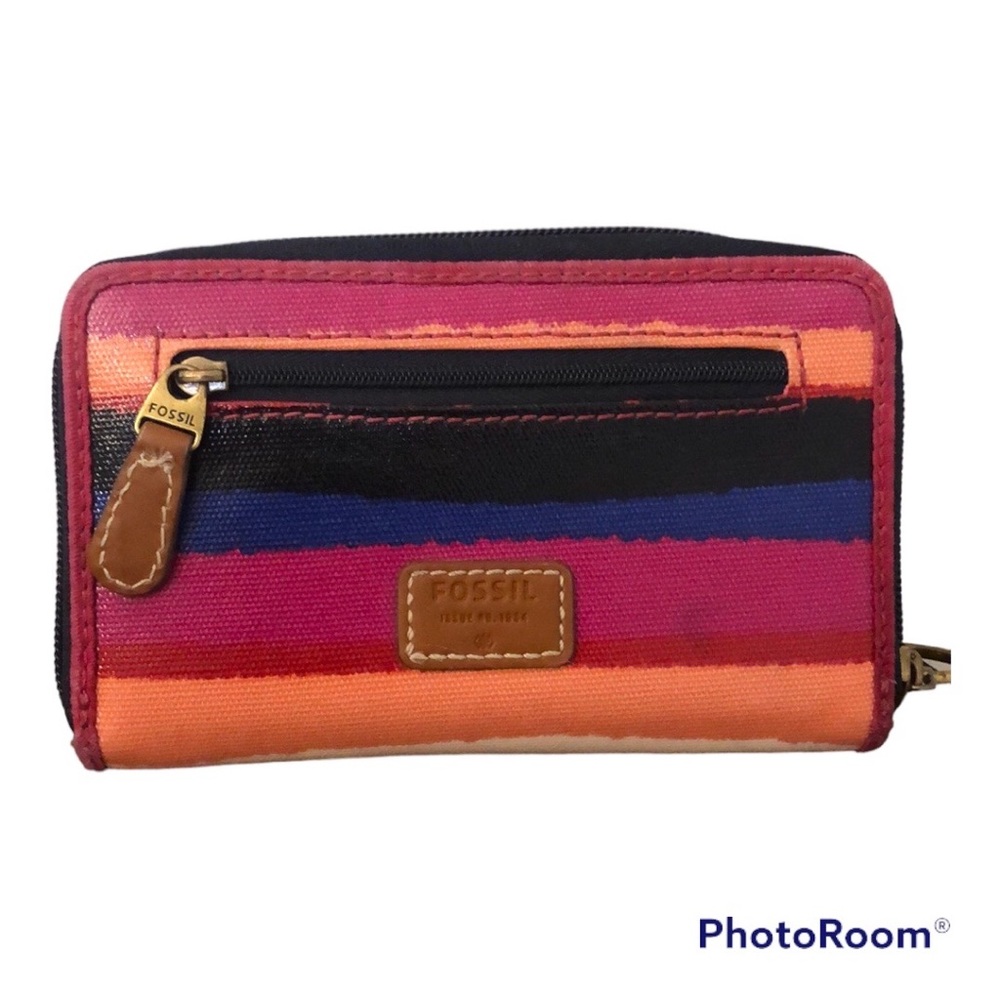 Fossil Coated Canvas Zip Around Wallet - image 1